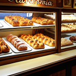 **A cozy, family-owned Polish *cukiernia* (pastry shop) in Zakopane, filled with the aroma of freshly baked *kremówka* with toasted nuts, evoking a nostalgic, childhood memory.**